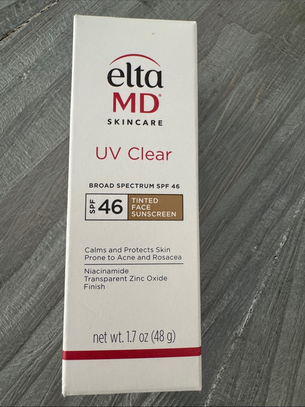 EltaMD UV Clear Sunscreen Box with White and Red Accents